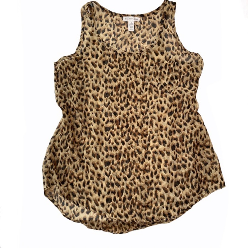 Ambiance Apparel Sheer Cheetah Tank Top
